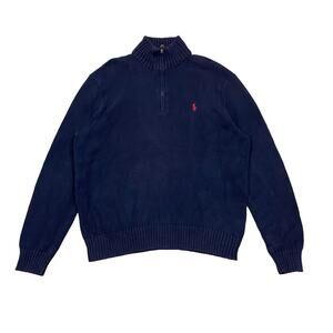 Vintage Polo Ralph Lauren Pima Cotton 1/4 Zip Sweater XL Old Money Preppy
